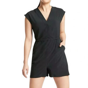 Athleta Black V-Neck Romper